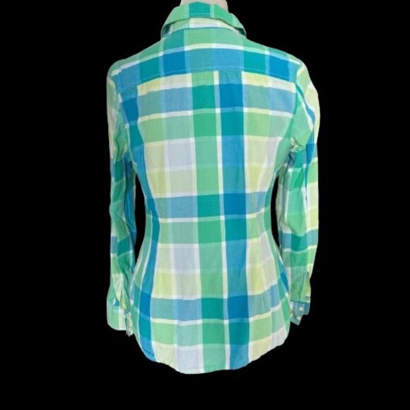 TOMMY HILFIGER Women’s Cotton Plaid Shirt - Size Medium - Picture 9 of 9